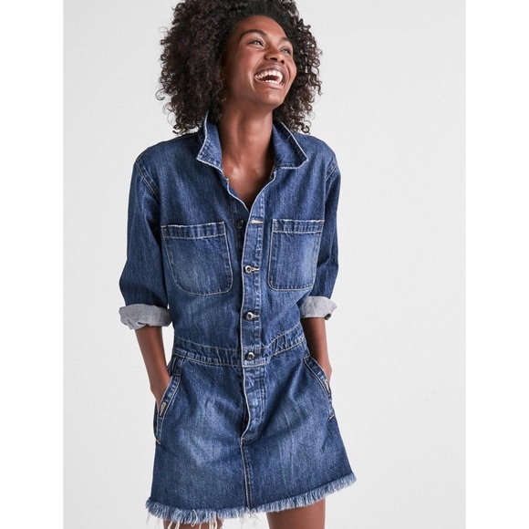 Lucky Brand Dresses & Skirts - NWT Lucky Brand Workwear Valeport Denim Trucker Drawstring Dress